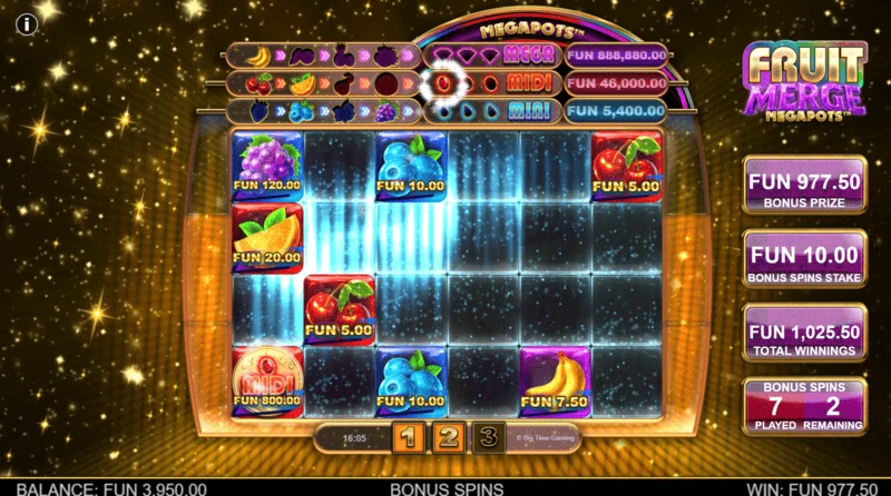 Fruit Merge Megapots - ekran gry Hold and Spin